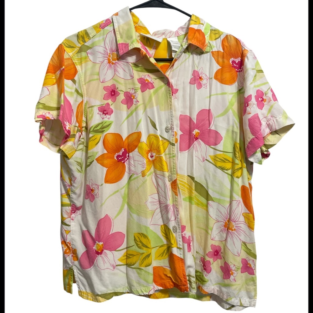 Vintage Liz Claiborne Floral Casual Button Down Shirt